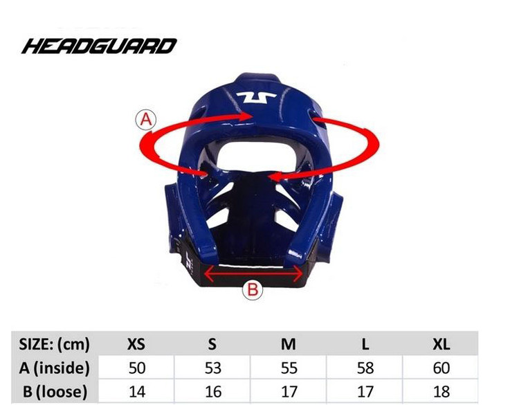 راهنمای انتخاب سایز کلاه تکواندو
